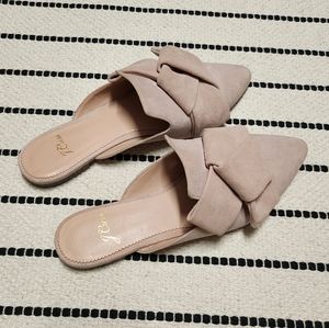 J Crew Pink Suede Mules